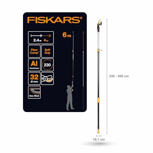 Fiskars Bypass Teleskop-Schneidgiraffe UPX86