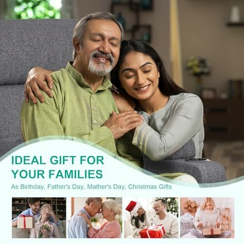 Älterer Mann und junge Frau umarmen sich glücklich.