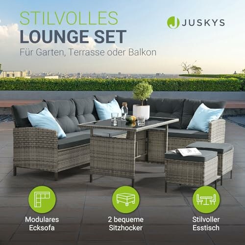 Juskys Polyrattan Lounge Manacor